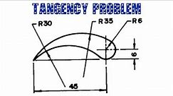 TANGENCY PROBLEM 4 || Tangency || Tangency problems|| Engineering drawing || Technical drawing