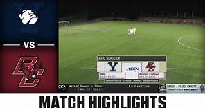 Yale vs. Boston College ACC Men's Soccer Highlights (2023)