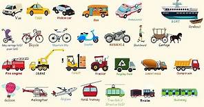 List of Vehicle Names | Types of Vehicles in English | Vehicles Vocabulary Words
