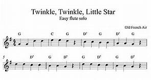 Easy flute sheet music | Twinkle, Twinkle, Little Star