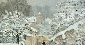 La neige à Louveciennes (Yvelines) de Alfred Sisley - Reproduction tableau