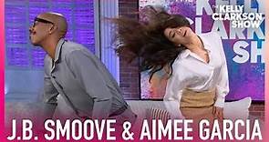 Aimee Garcia Teaches Kelly & J.B. Smoove How To Whip Their Hair Like Pop Stars