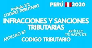 ART 172 DEL CODIGO TRIBUTARIO INFRACCIONES Y SANCIONES - PERU 2020