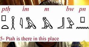 Learning the Ancient Egyptian Language , Lecture 2
