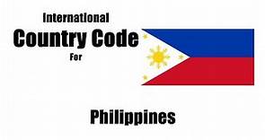What is the 2 letter code for Philippines? Telephone Area Code in Philippines