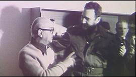 Joey Smallwood and Fidel Castro in Gander in 1973