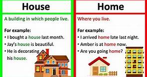 HOUSE vs HOME 🤔 | What's the difference? | Learn with examples & quiz!