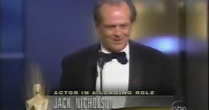 Jack Nicholson winning Best Actor for As Good As It Gets