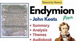 Endymion by John Keats Summary & Analysis (Stanza by Stanza) #johnkeats #endymion #poetryanalysis