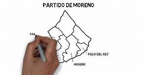 Localidades de Moreno, Buenos Aires, Argentina. Ubicación, partidos vecinos y superficie.