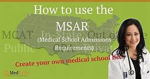 MSAR Medical School Admissions Requirements 2022 | MedEdits