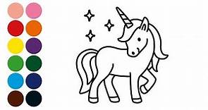 UNICORNIO aprender a dibujar y colorear un unicornio para niños - Dibujos para niños con Quantz