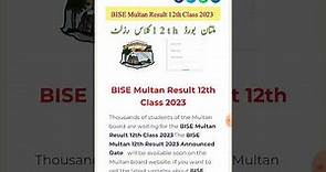 BISE Multan Results 12th Class 2023||How to check BISE Multan Board 12th Class Results 2023
