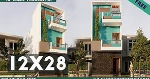 336 sqft House Design || Small House Design 12x28 Feet Village Modern House Plan#148