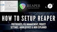 How to Setup REAPER (DAW) - Preferences | Project Settings | Audio Devices | MIDI