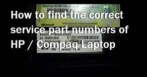 How to find HP motherboard part number