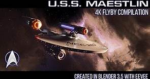 U.S.S Maestlin Starship Flyby Sequence Compliation - RE-RENDERED in UHD 4k STAR TREK FAN-ANIMATION