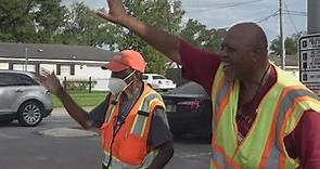 Marshall Middle School crossing guards welcome kids in Beaumont back to school with a smile