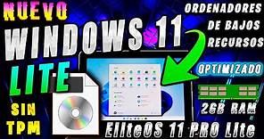 Nuevo Windows 11 Lite 2022 ✅ EliteOS 11 PRO / Ligero Rapido Y Sin TPM 2.0
