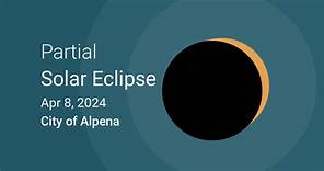 April 8, 2024 Partial Solar Eclipse in City of Alpena, Michigan, USA