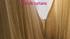 Well it's curtains for us... here some newly washed pale gold silk curtains from the 70s. What to do with them? The best panels will go to a young clothing designer, we'll make a few scatters from the rest and line velvet purses from the remainder #silk #silkcurtains #rawsilk #recycling #oldgold #antiwaste | bbellamy & bbellamy