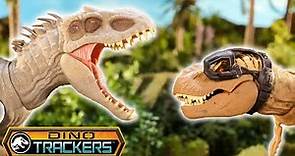 Tyrannosaurus rex Battles the Indominus rex! | Jurassic World Dino Trackers