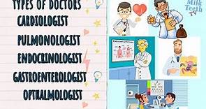 Types of Doctors | Names of different Types of Doctors Vocabulary with pictures and definition | GK