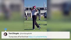 VIDEO: Former President Donald Trump plays pro-am at LIV Golf Miami
