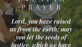 Lord, you have raised us from the earth; may you let the seeds of justice, which we have sown in tears, grow and increase in your sight. May we reap in joy the harvest we hope for patiently. 🌙🙏#catholicprayer #catholicchurch #catholicfaith #christian #jesus #divineoffice #prayer #catholiclife #catholic #EveningPrayer | Diocese of Des Moines