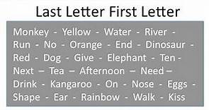 English Game - Last Letter First Letter