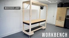 DIY workbench with built in light // DIY Woodworking