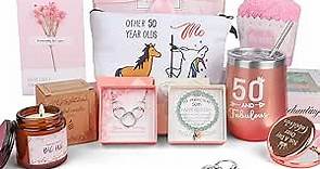 50th Birthday Gifts for Women, Best Friend Gift Basket for Women, Wife, Mom, Grandma, Sister, Aunt, 50th Birthday Funny Wine Tumbler Gift Sets for Women