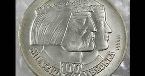 Poland 100 Zlotych 1966 PROBA Polish Millennium Heads Silver