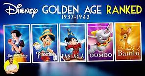 DISNEY GOLDEN AGE (1937-1942) - All 5 Movies Ranked Worst to Best