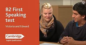 B2 First Speaking test - Victoria and Edward | Cambridge English