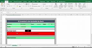 Inventario de Ansiedad de Beck en Excel | Pruebas Psicométricas Excel