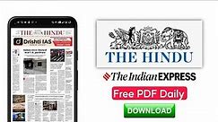 How to Download The Hindu and Indian Express Newspaper Free PDF | The Hindu Today PDF