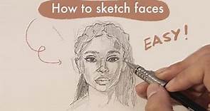 How to sketch a face for beginners (real time tutorial)