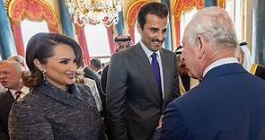 Emir of Qatar Sheikh Tamim Bin Hamad Al-Thani and His Wife at King Charles lll coronation ceremony