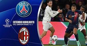 Paris Saint-Germain vs. Milan: Extended Highlights | UCL Group Stage MD 3 | CBS Sports Golazo
