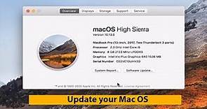 How to update MacBook pro from high sierra