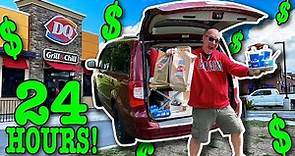 Eating at Dairy Queen for 24 HOURS & Stealth Camping