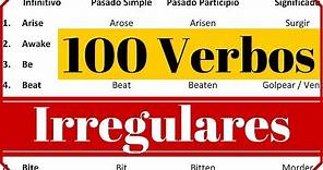 Los 100 verbos irregulares más usados en inglés con pronunciación y significado en español