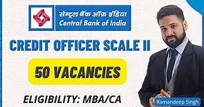 Central Bank of India Credit Officer 2023 Recruitment