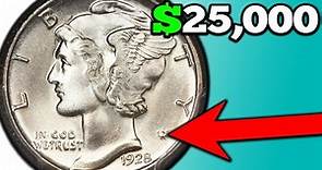 1928 Silver Mercury Dimes Worth A LOT of Money!