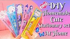 Diy cute stationary set/How to make cute stationary set/how to make cute pink stationery set at home