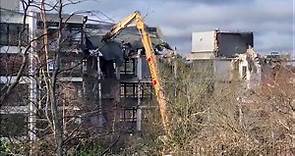 The various stages of the demolition of Ashdown House in St Leonards,East Sussex