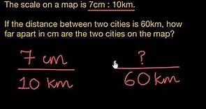 Scale drawing: centimeters to kilometers (Hindi)