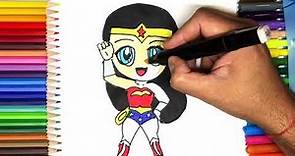 Dibuja y Colorea a Wonder Woman Mujer Maravilla