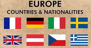 EUROPE - Countries and Nationalities in English